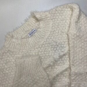 Area Stars Sweater Womens L Leila Cream Fuzzy Cozycore Cabincore Oversized Boxy